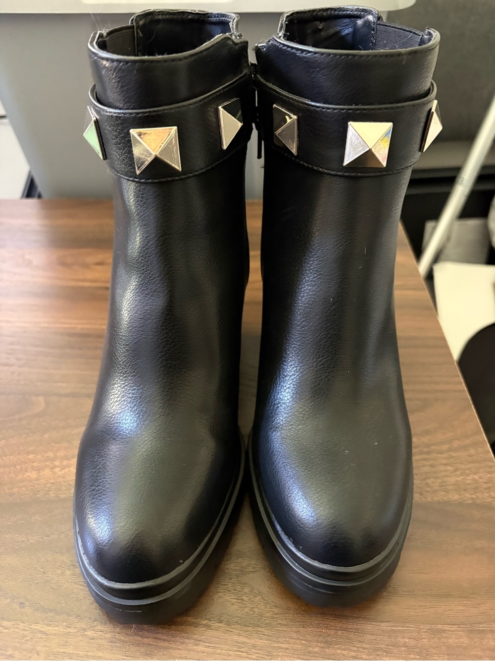 Mix No. 6 Black Ankle Booties with silver Studs